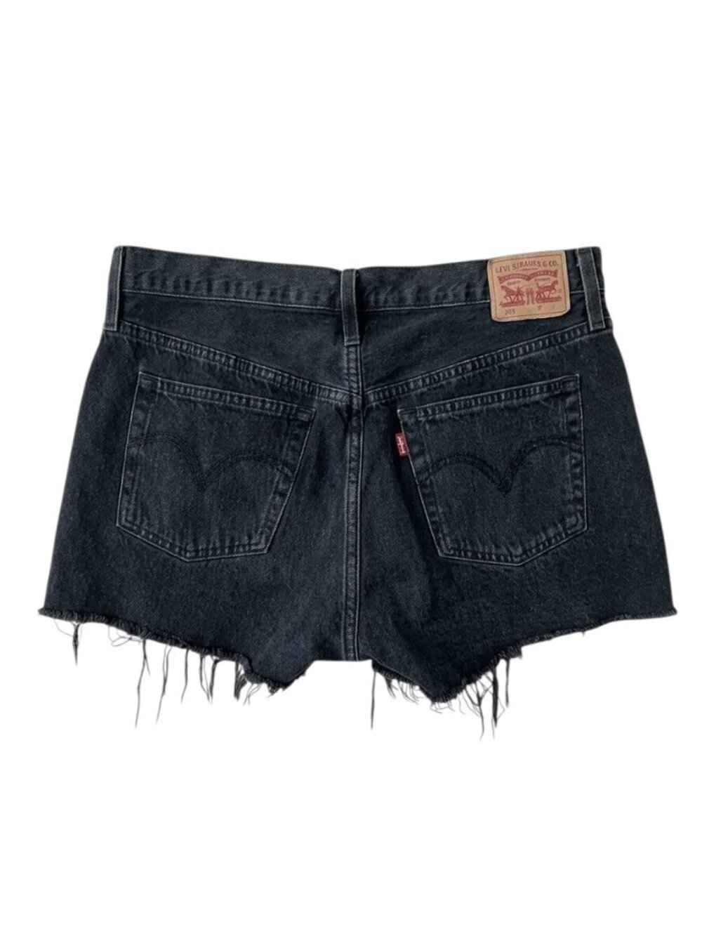 LEVI'S 501 Black Button-Fly Denim Jean Shorts - Size W33 - Picture 2 of 5